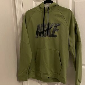 Nike Men's Olive Hoodie with Black Logo